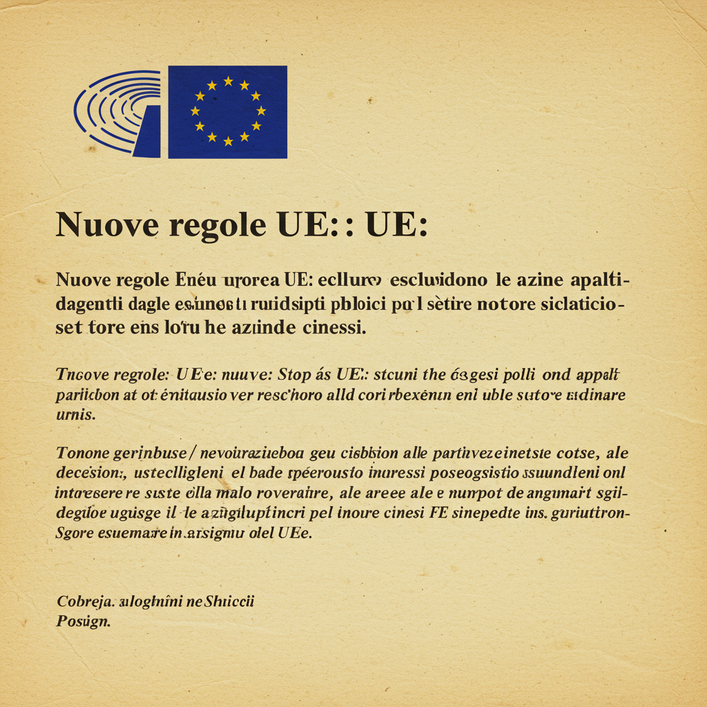Nuove regole dell'UE: aziende cinesi escluse dagli appalti pubblici nel settore sanitario