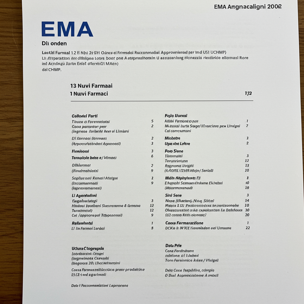 Scopri i 13 Nuovi Farmaci Raccomandati per l'Approvazione dal CHMP di EMA