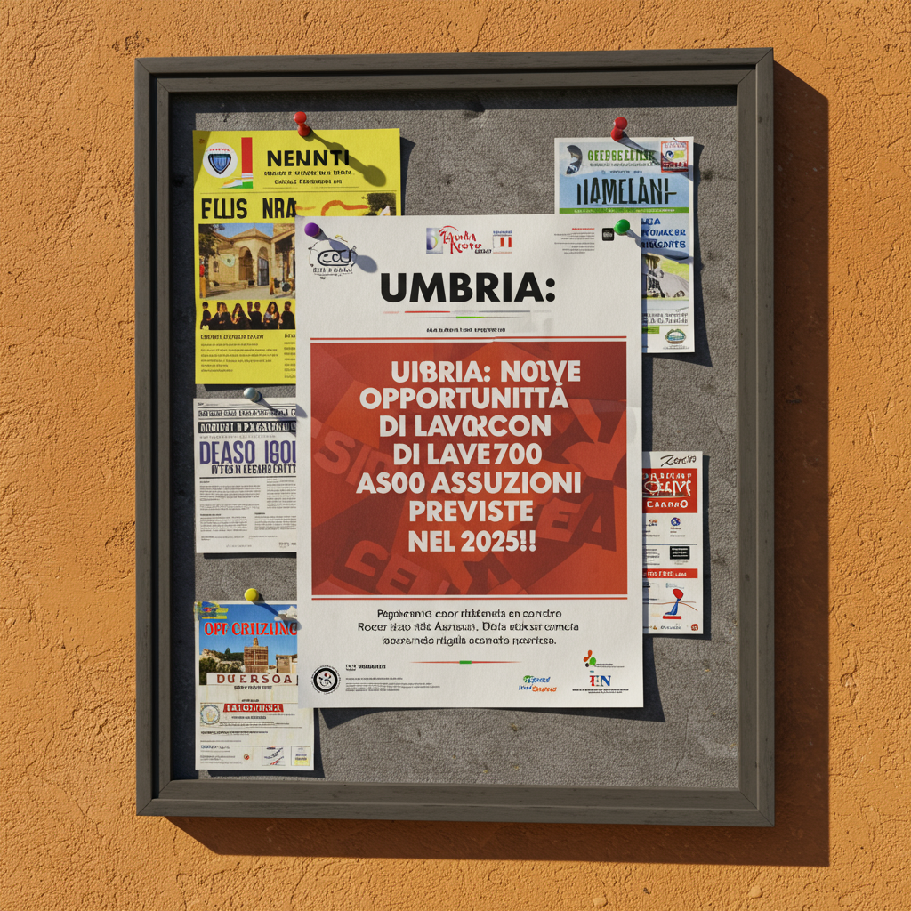 Umbria: Nuove Opportunità di Lavoro con 700 Assunzioni Previste nel 2025!