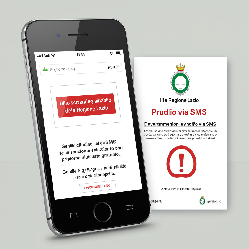 Attenzione alla truffa degli SMS falsi sullo screening sanitario: la Regione Lazio avverte i cittadini
